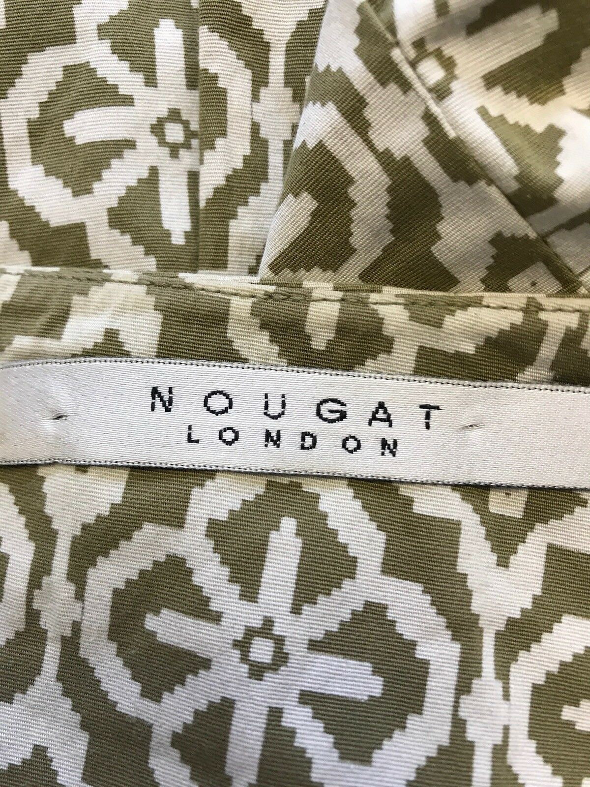 Nougat London Khaki & Cream Pencil Skirt Size UK 10 US 6 EU 38 Timeless Fashions