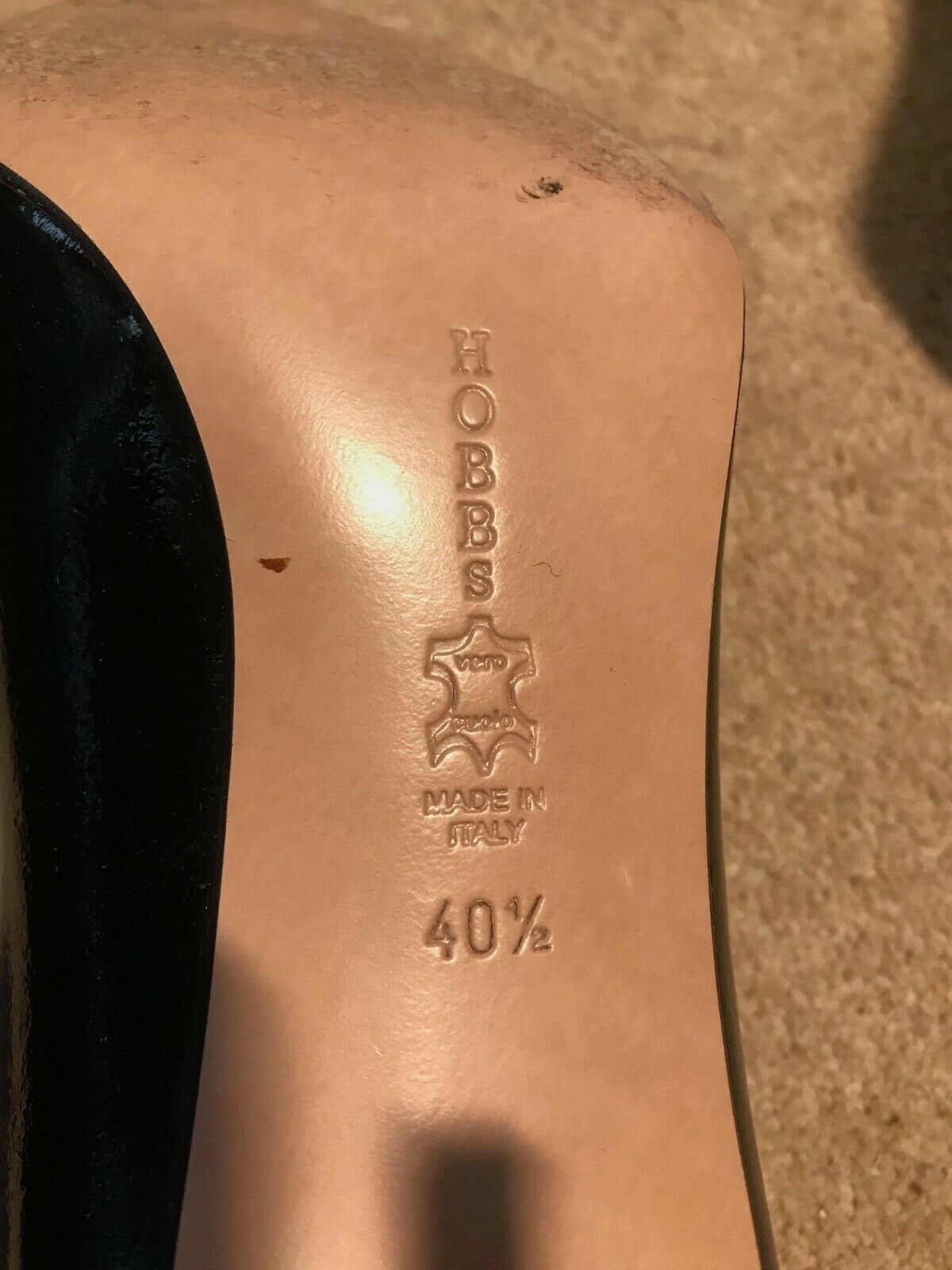 HOBBS Suzi Black Grey Patent Leather Shoes UK 7 US 9.5 EU 41 Timeless Fashions
