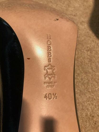 Hobbs Suzi Black Grey Patent Leather Shoes UK 7 US 9.5 EU 41 Timeless Fashions