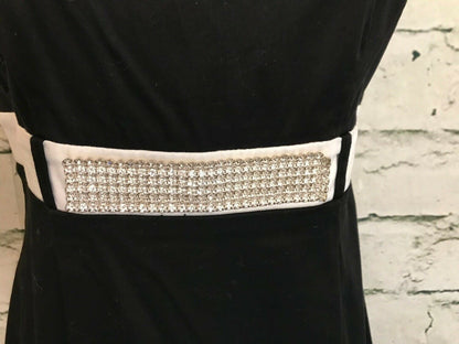 James Lakeland Black & White Diamante Cotton Dress UK 10 US 6 EU 38 Timeless Fashions