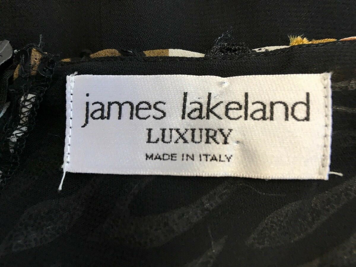 James Lakeland Italian Black Chiffon Strappy Sequin Dress UK 12 US 8 EU 40 IT 44 Timeless Fashions