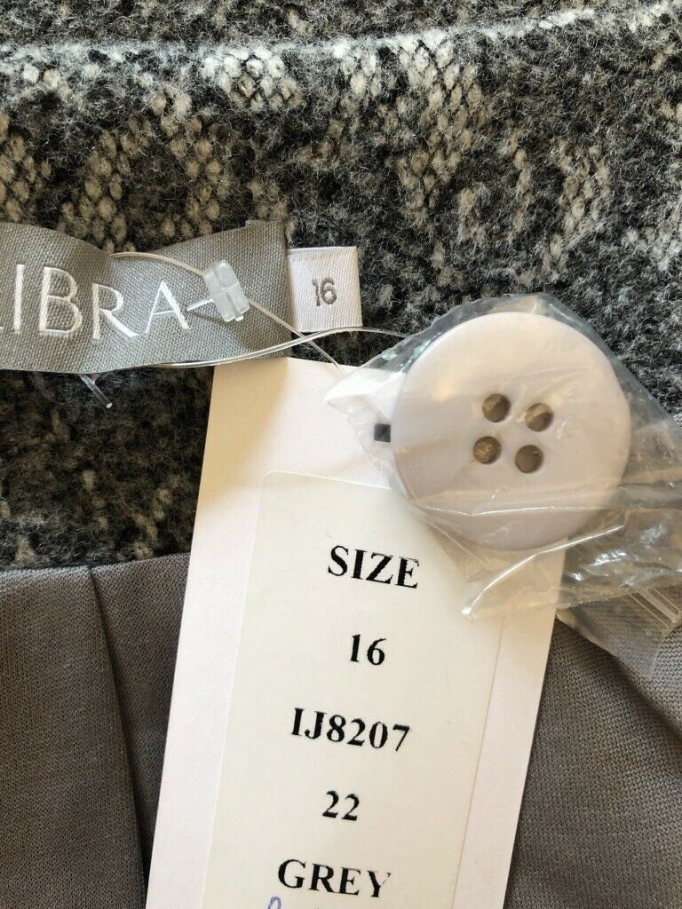 Libra Grey Tailored Winter Jacket UK 16 US 12 EU 44 BNWT Timeless Fashions