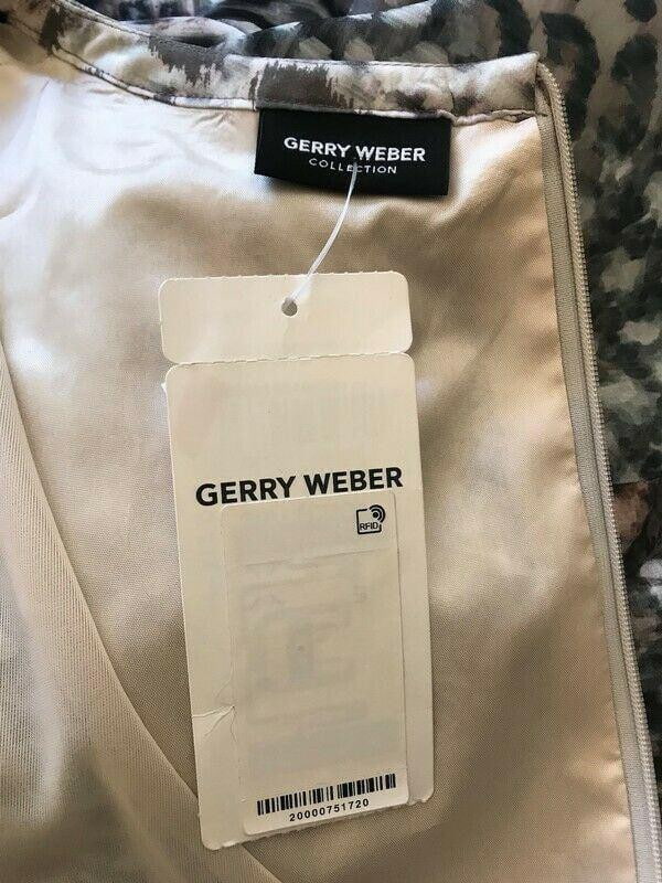 Gerry Weber Women's Short Sleeved Kleider Lemon Twist Beige/Mult Dress UK 14 US 10 EU 43 Timeless Fashions