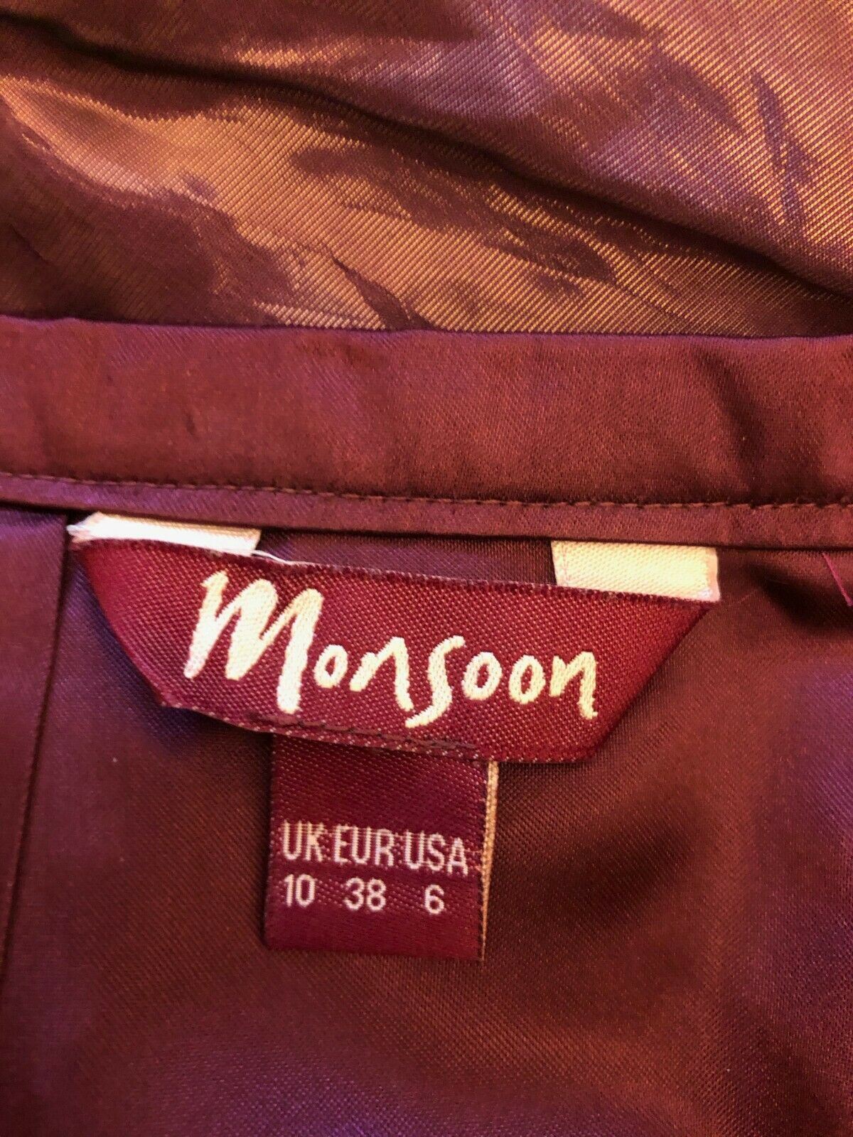 Monsoon Plum Wine Metallic Two Piece Corset Dress UK 10 US 6 EU 38 Timeless Fashions