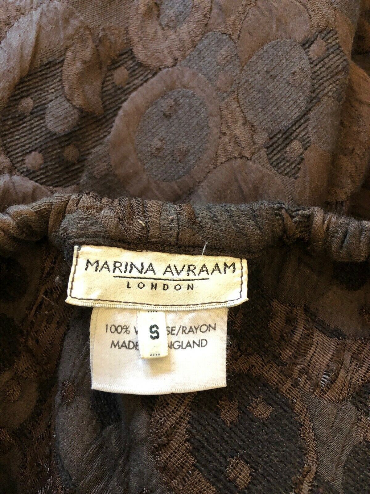 Marina Avraam Brown Rare Vintage Textured Skirt & Jacket Size S Approx UK 10 US 6 EU 38 Timeless Fashions