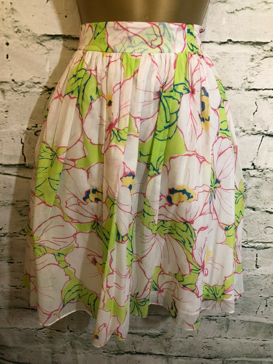 Moschino White Floral Silk & Cotton Skirt UK 8 US 4 EU 36 Timeless Fashions