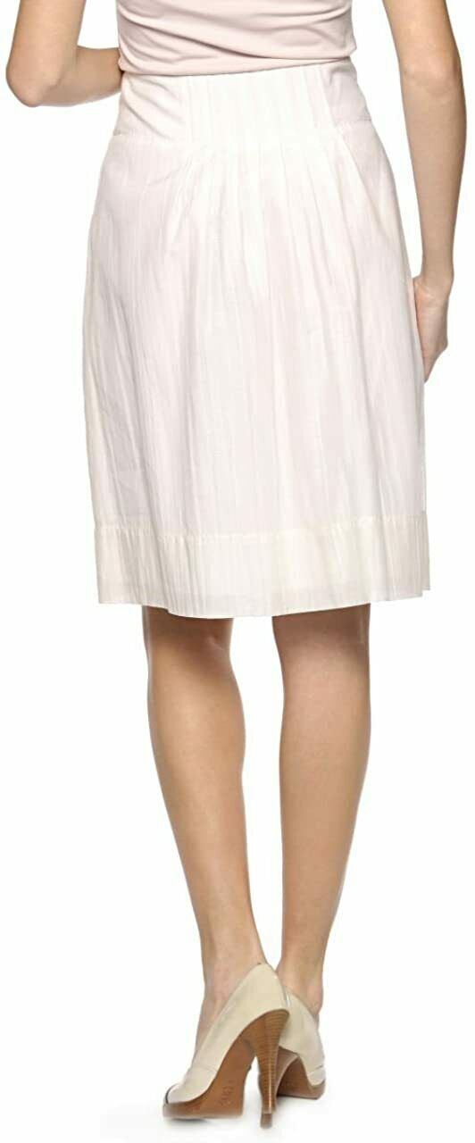 Boss Hugo Boss Vamelle Cream Silk & Cotton Pleated Summer Skirt UK 8 US 4 EU 36 IT 40 Timeless Fashions