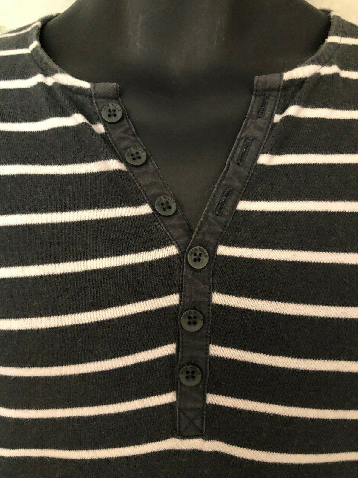 Jack Wills Mens Khaki & White Cotton Long Sleeve Striped Top Size XS Timeless Fashions