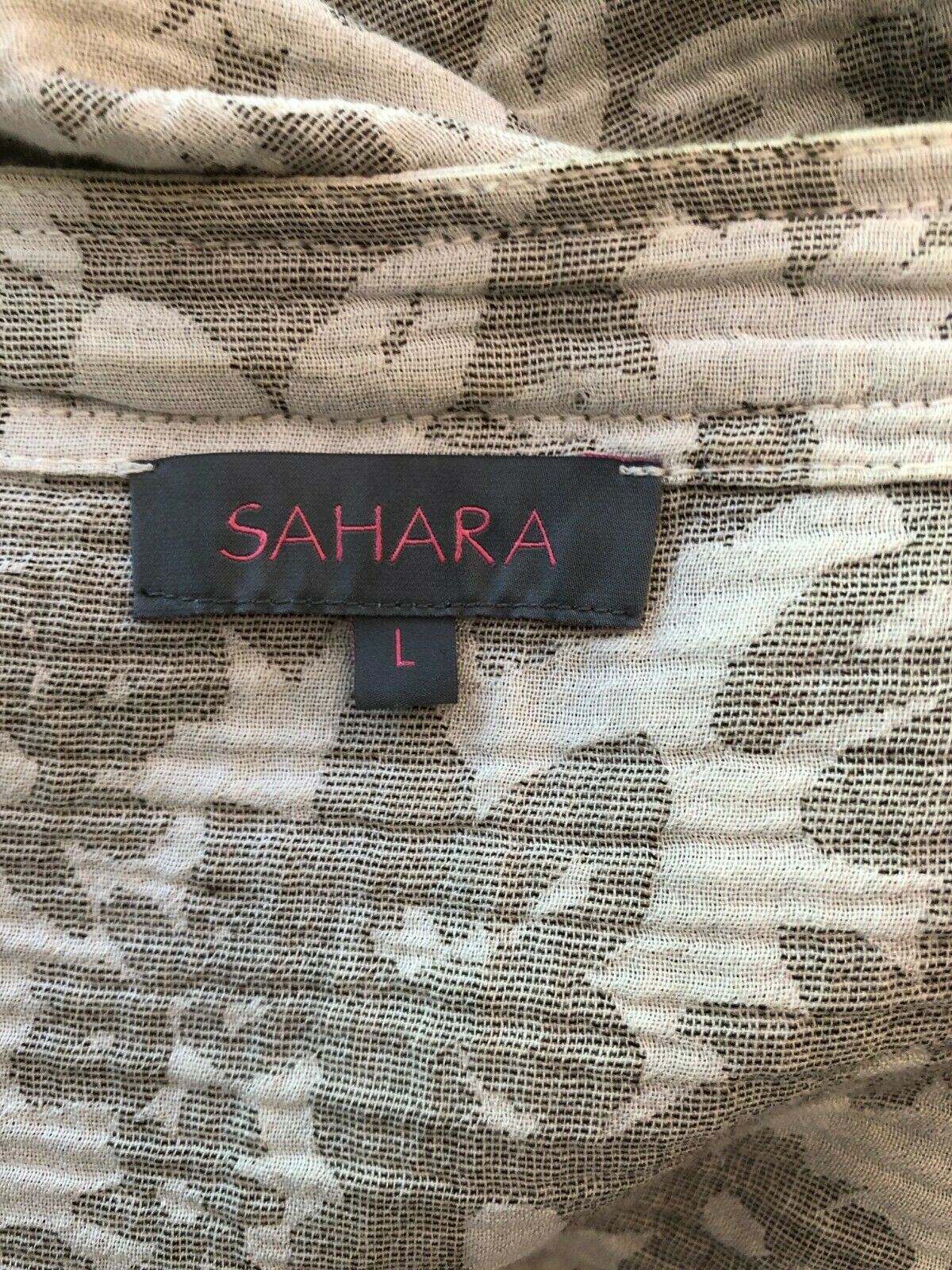 Sahara Ivory Cotton Floral Lagenlook Summer Jacket Size UK 18 US 14 EU 46 Timeless Fashions