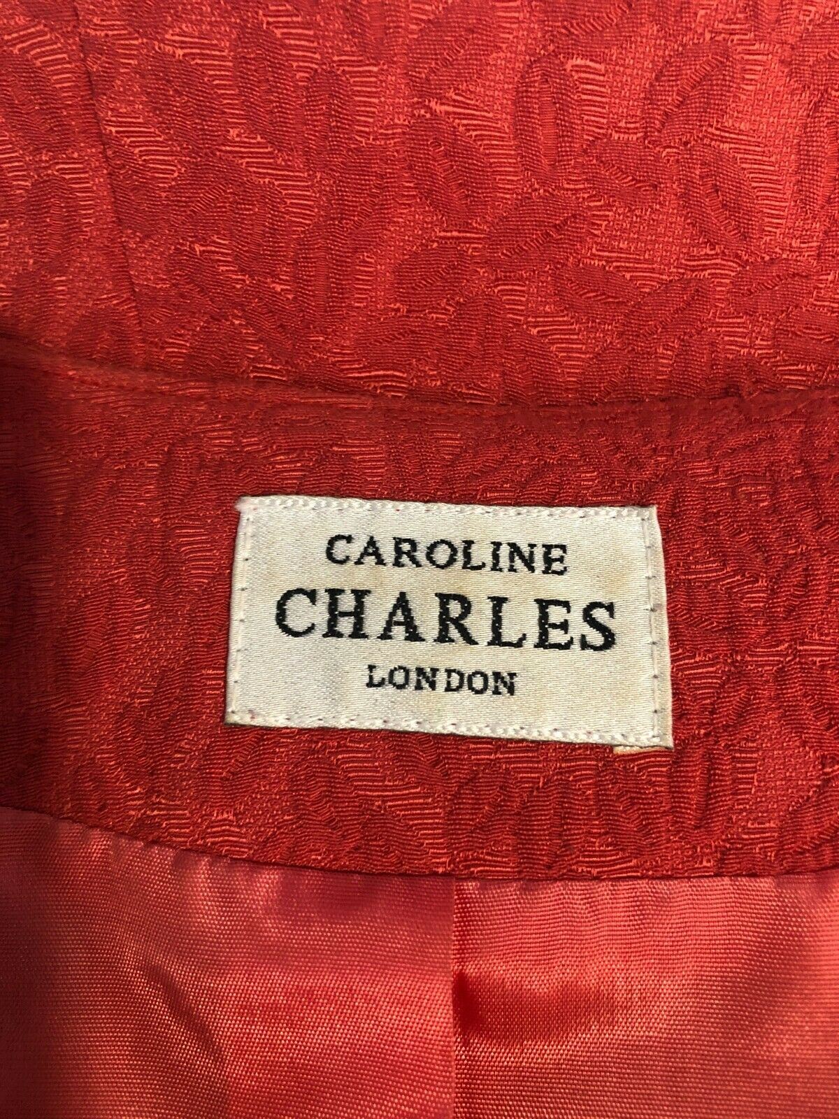 Caroline Charles London Burnt Orange Vintage Skirt Suit UK 6/8 US2/4 EU 34/36 Timeless Fashions