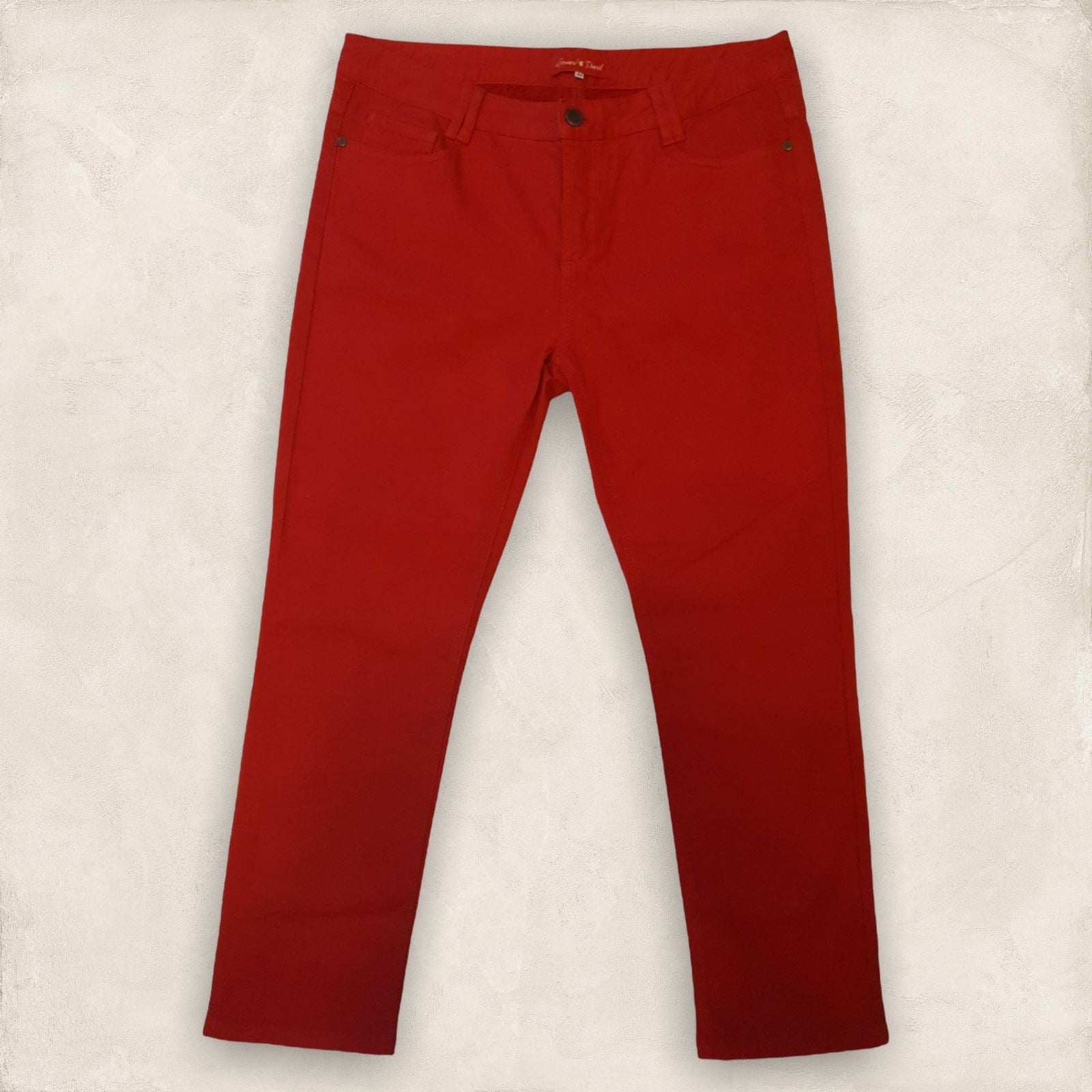 Gerard Darel Red Stretch Straight Leg Jeans UK 16 US 12 EU 44 Timeless Fashions