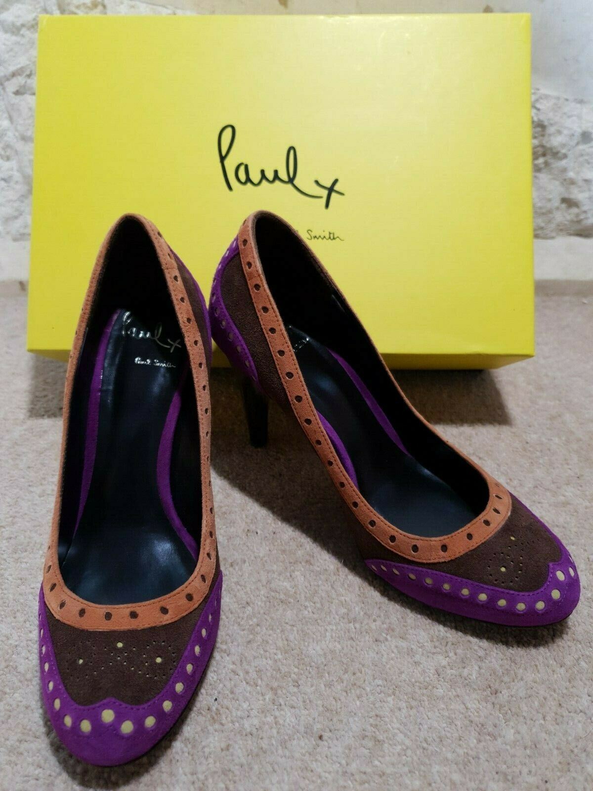 Paul Smith Multicoloured Suede Brogue Style Court Shoes UK 6 US 8 EU 39 Timeless Fashions