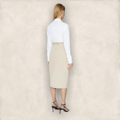 Coast Beige Pocket Split Front Pencil Skirt UK 12 US 8 EU 40 Timeless Fashions