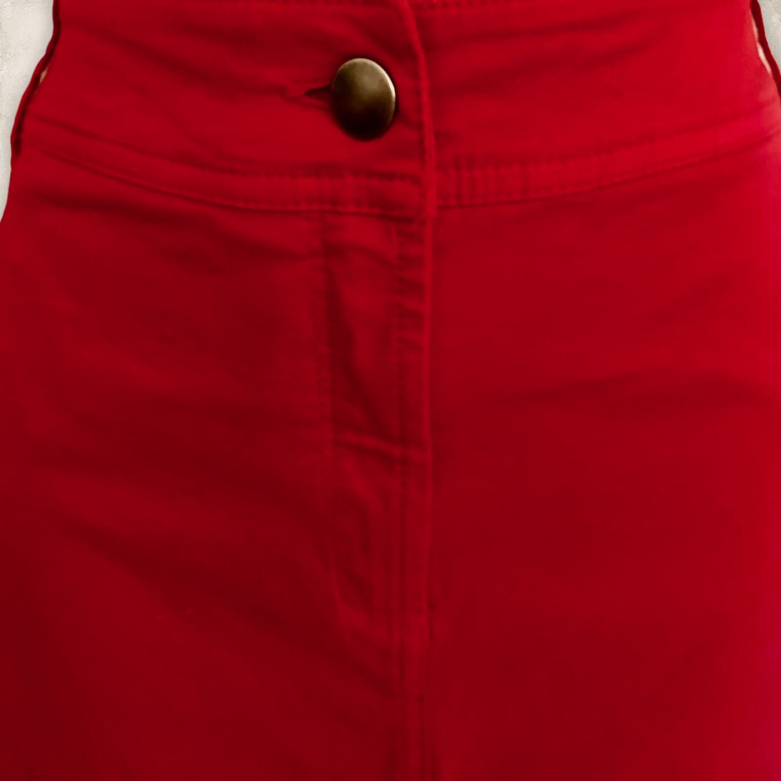 Pomodoro Women's Red Cotton Pencil Skirt UK 16 US 12 EU 44 Timeless Fashions