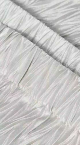 NEXT Silver Crinkle Pleat Plisse Elasticated Waist Midi Skirt UK 12 US 8 EU 40 Timeless Fashions
