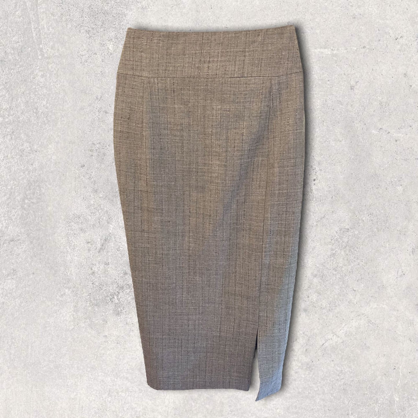Zapa Grey Lightweight Viscous/Wool Blend Pencil Skirt UK 12 US 8 EU 40 RRP £175 Timeless Fashions
