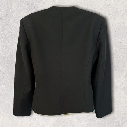 Country Casuals Vintage Black Embroidered Summer Jacket UK 8 US 4 EU 36 Timeless Fashions