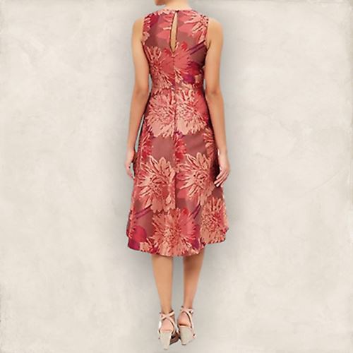 Monsoon Pink Posey Ladies Fit & Flare Jacquard Dress UK 8 US 4 EU 36 Timeless Fashions