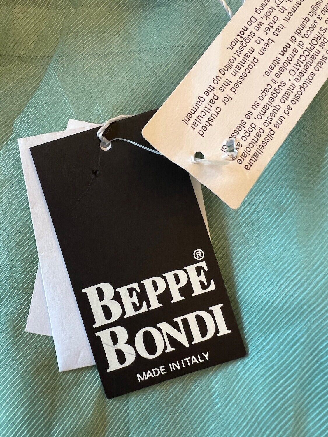 Beppe Bondi Duck Egg Green Crinkle Tulle Pencil Skirt UK 14 US 10 EU 42 IT 46 BNWT Timeless Fashions