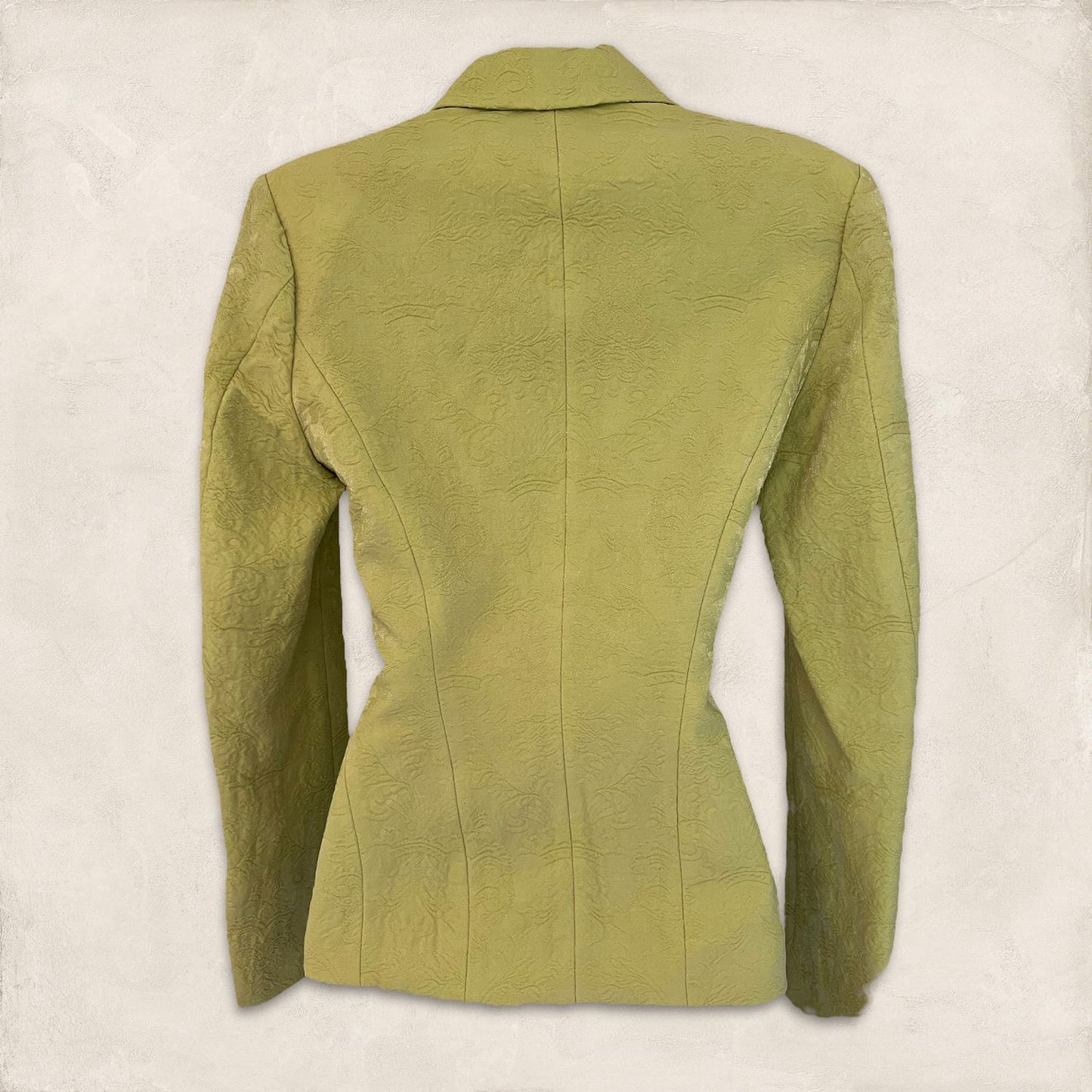 Karen Millen Lime Green Wool Mix Textured Shimmer Jacket UK 8 US 4 EU 36 Timeless Fashions