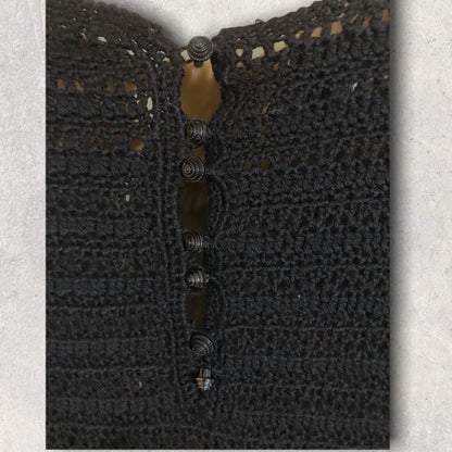 By Malene Birger Black Wool Crochet Jumper Dress Size S UK 10 US 6 EU 38 Timeless Fashions