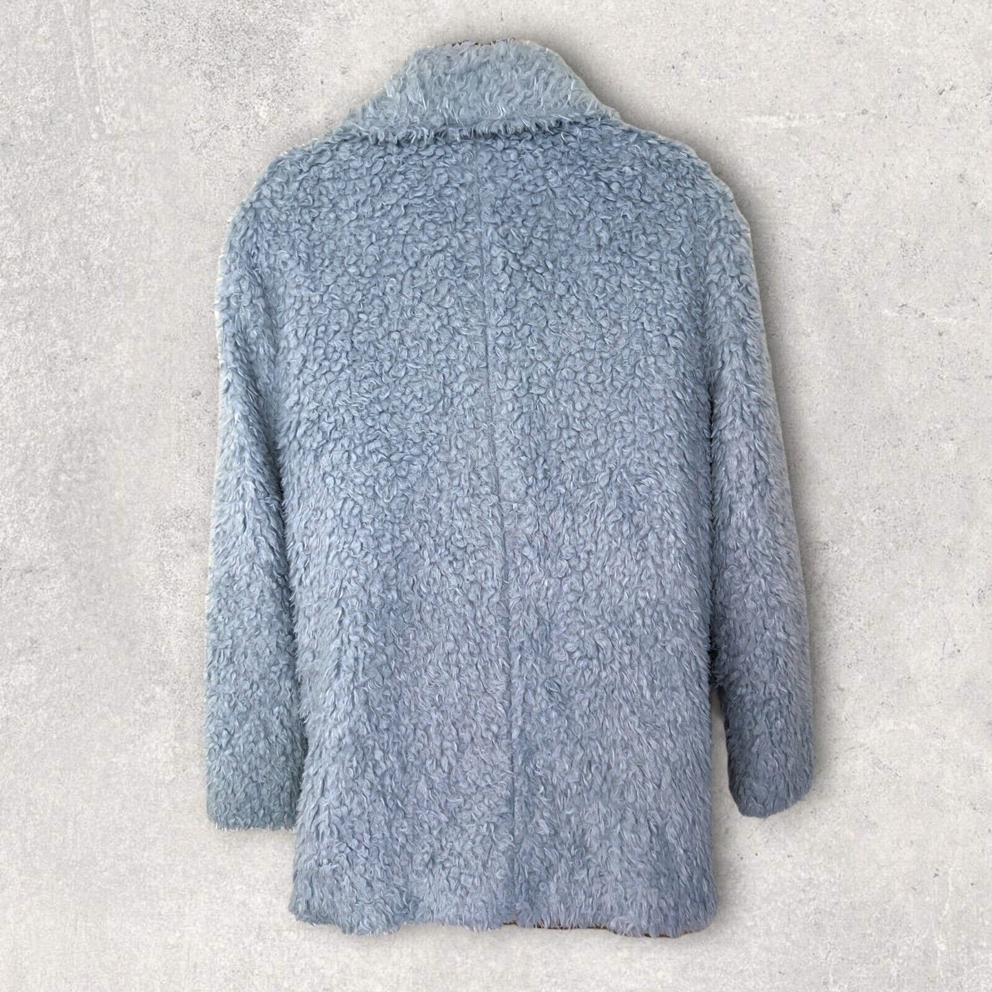 Red Herring Baby Blue Soft Furry Jacket/Coat UK 12 US 8 EU 40 Timeless Fashions
