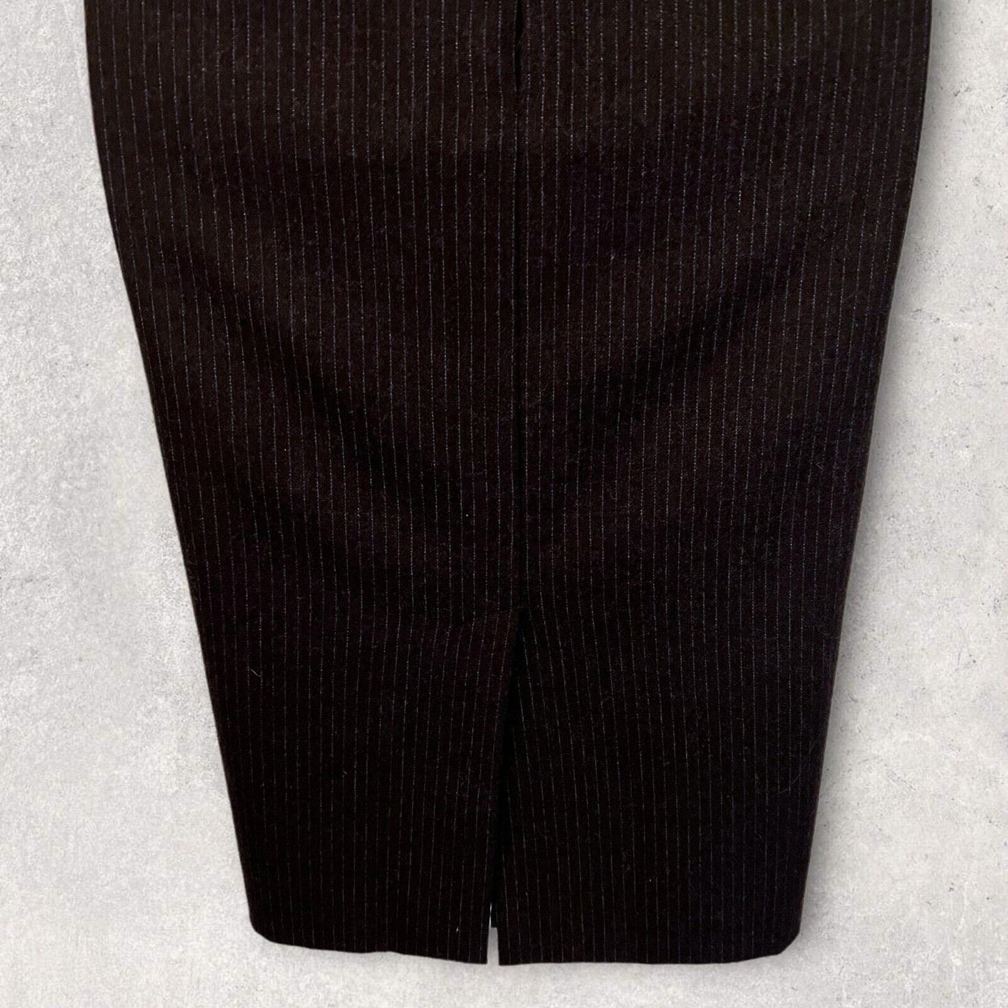 Armani Collezioni Navy Wool & Cashmere Cap Sleeve Pencil Dress UK 12 US 8 EU 40 IT 44 Timeless Fashions