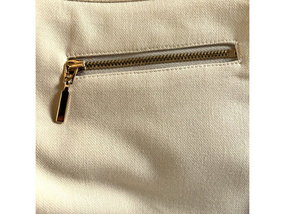Marie Mero Cream Ladies Zip Pockets Tapered Stretch Trousers UK 16 US 12 EU 44 Timeless Fashions