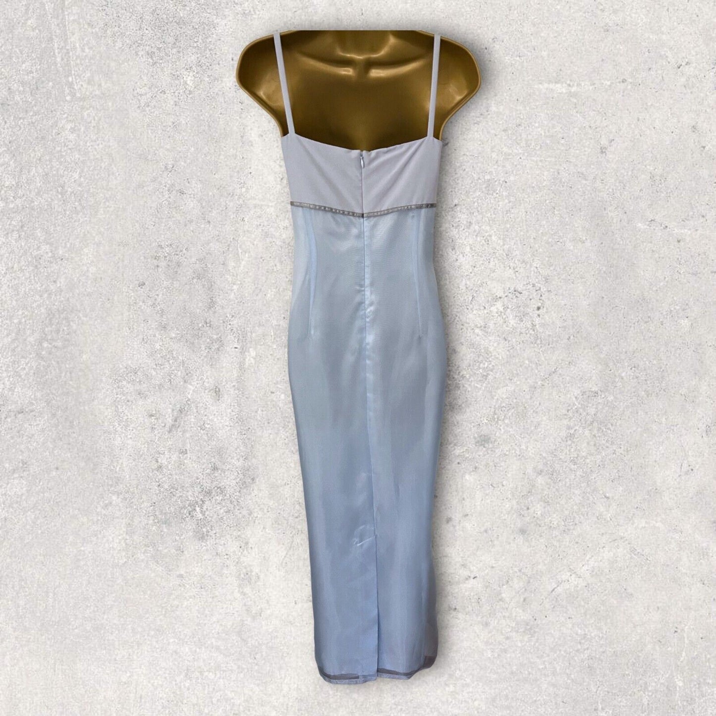Zapa Ice Blue, Long Organza Snowflake Dress UK 12 US 8 EU 40 BNWT RRP £245 Timeless Fashions
