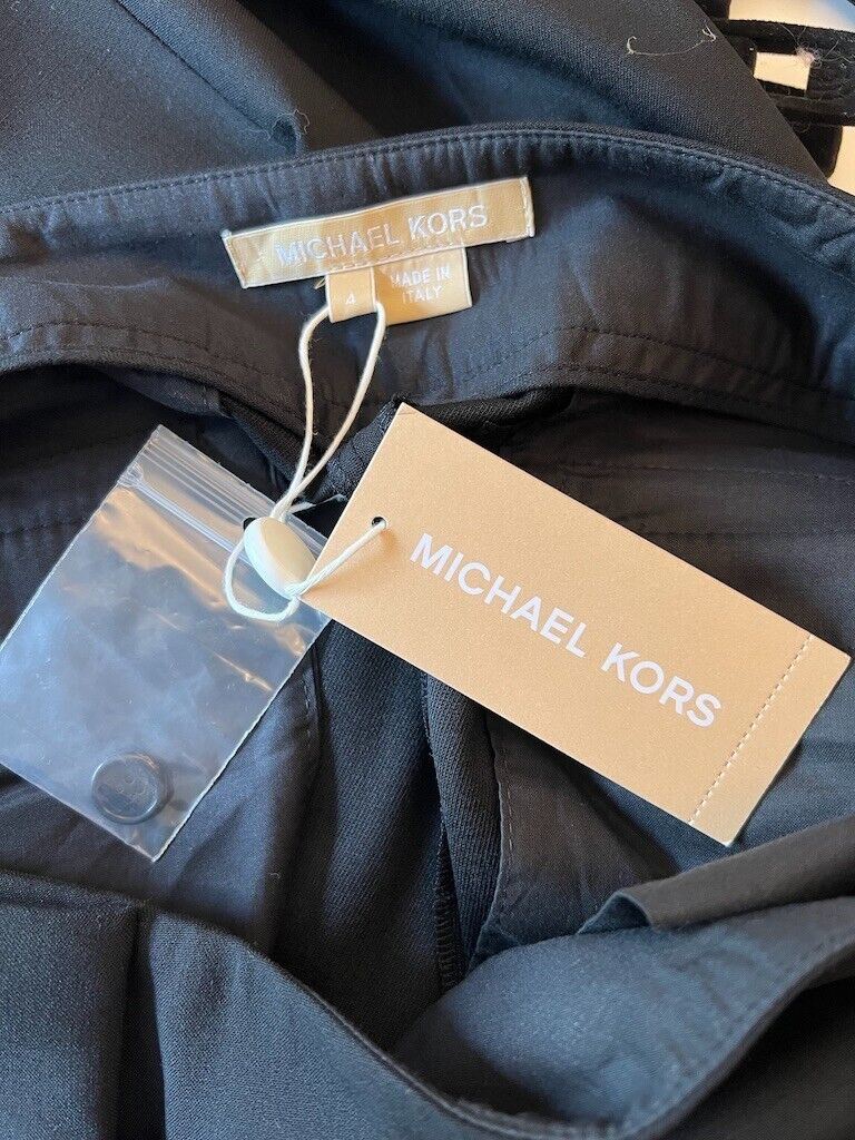 Michael Kors Black Tailored Trousers, Chain Detailing UK 12 US 4 EU 40 IT 44 Timeless Fashions