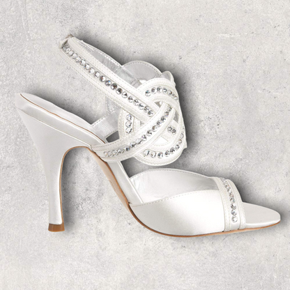 Bourne Tiffany Ivory Satin Heel Bridal Shoes UK 7 BNIB Timeless Fashions