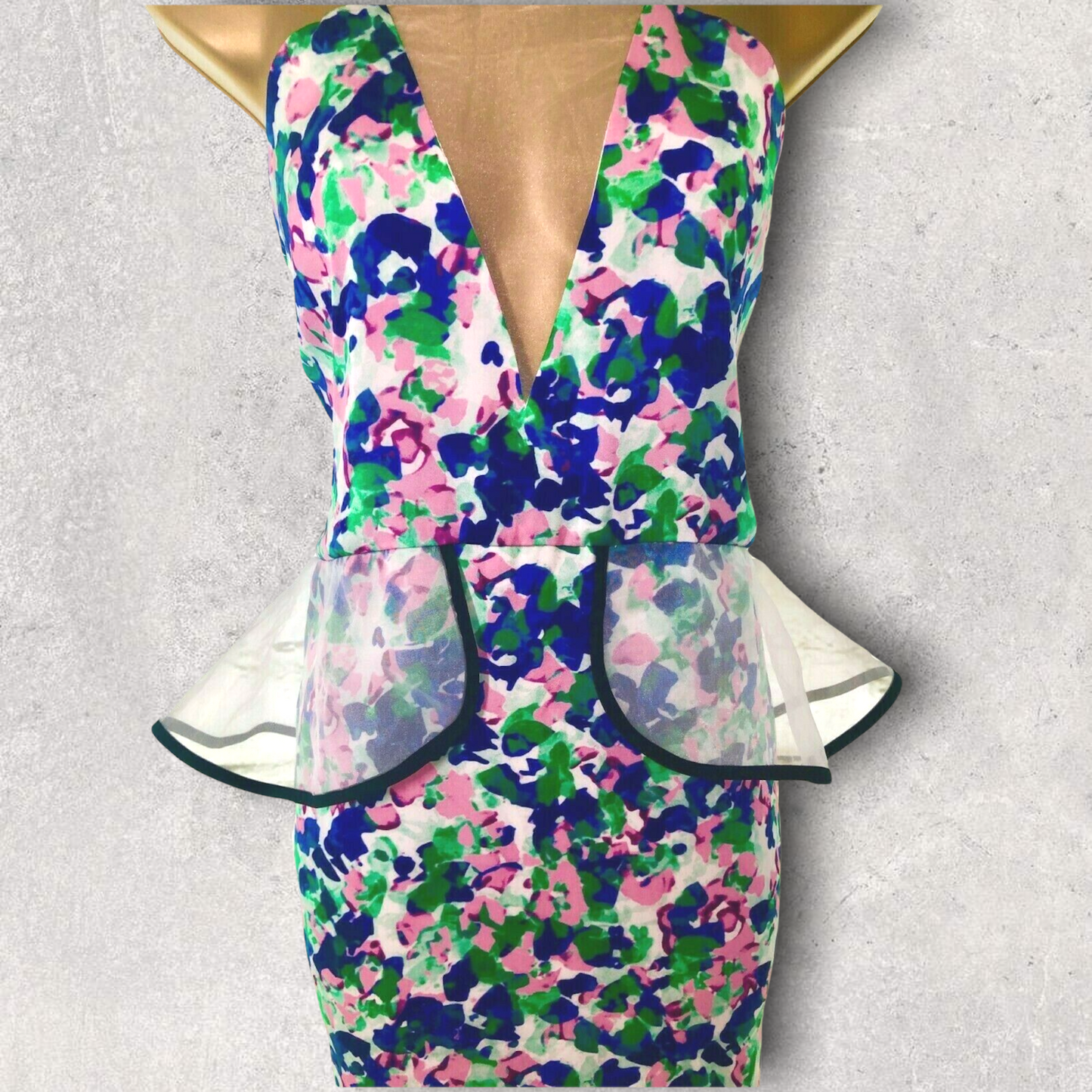 Alice McCall Fleur Blossoms Organza Peplum Dress UK 10 US 6 EU 38 BNWT RRP £245 Timeless Fashions