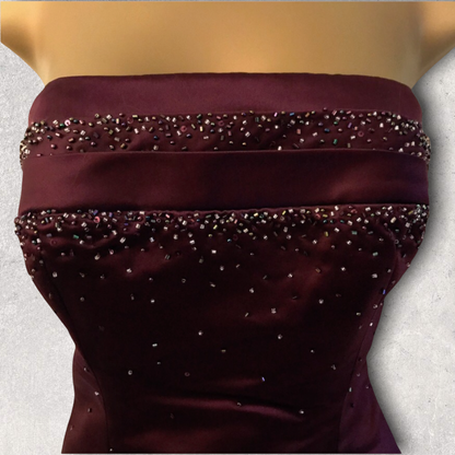 Veromia Womens Burgundy Satin Skirt & Bodice UK 10/12 Timeless Fashions