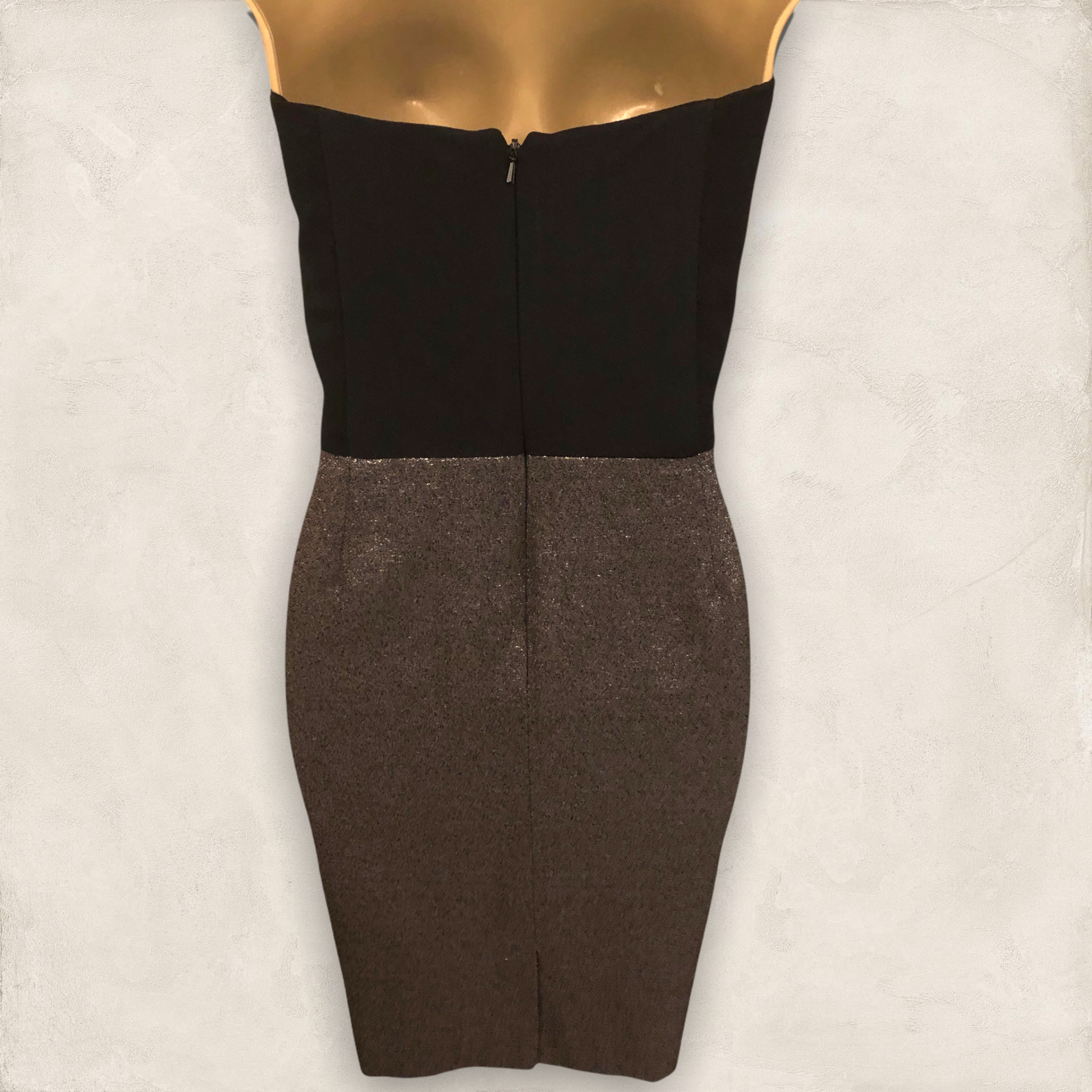 Reiss Della Black & Copper Corset Bustier Dress UK 12 US 8 EU 40 RRP £169 Timeless Fashions