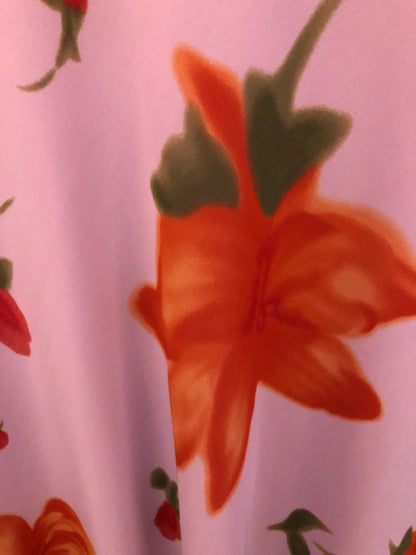 Chrystiano Long Pink Chiffon Floral Special Occasion Outfit UK 12 US 8 EU 40 Timeless Fashions
