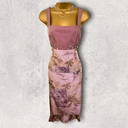 Frank Usher Lavender Floral 3 Piece Wedding Suit UK 12 US 8 EU 40 Timeless Fashions