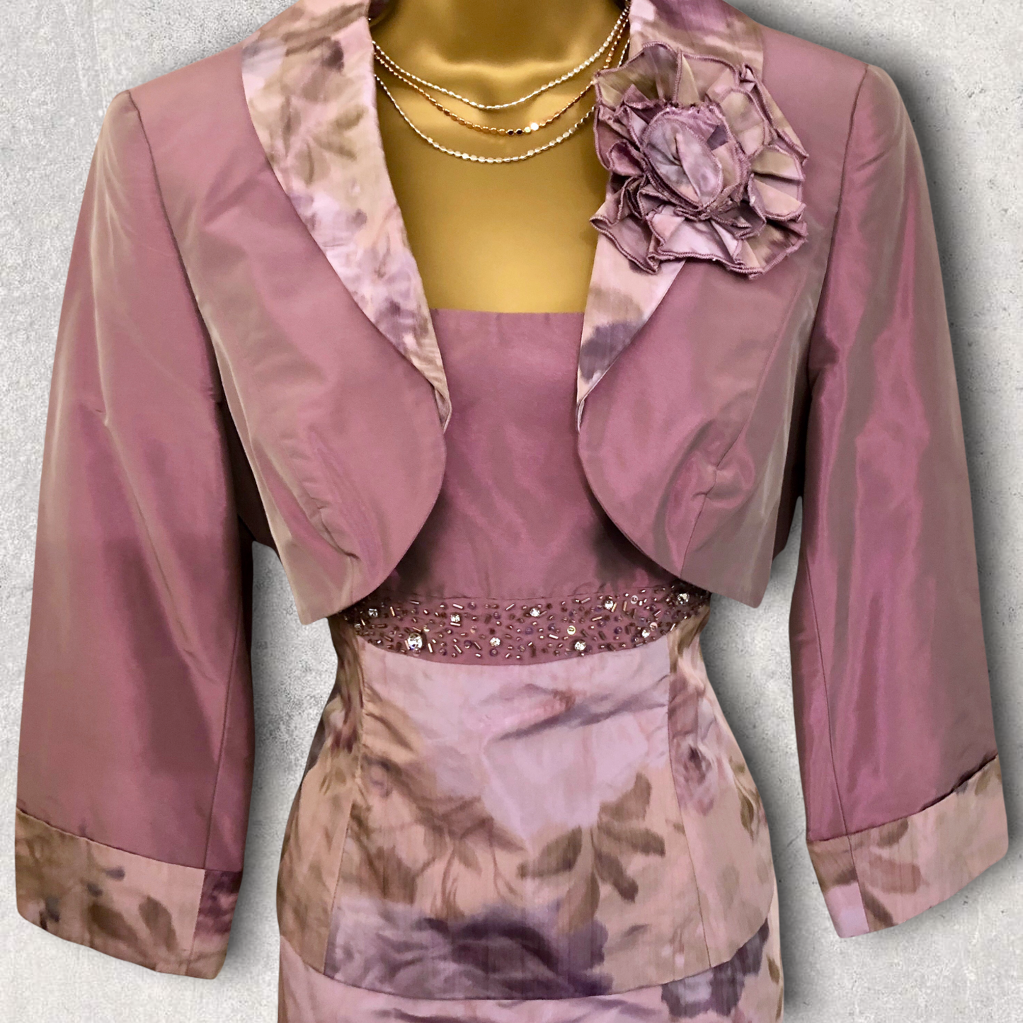 Frank Usher Lavender Floral 3 Piece Wedding Suit UK 12 US 8 EU 40 BNWT RRP £350 Timeless Fashions
