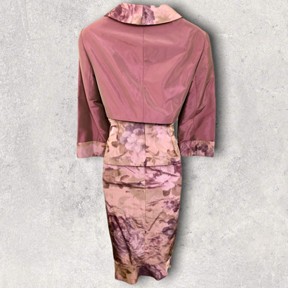 Frank Usher Lavender Floral 3 Piece Wedding Suit UK 12 US 8 EU 40 Timeless Fashions