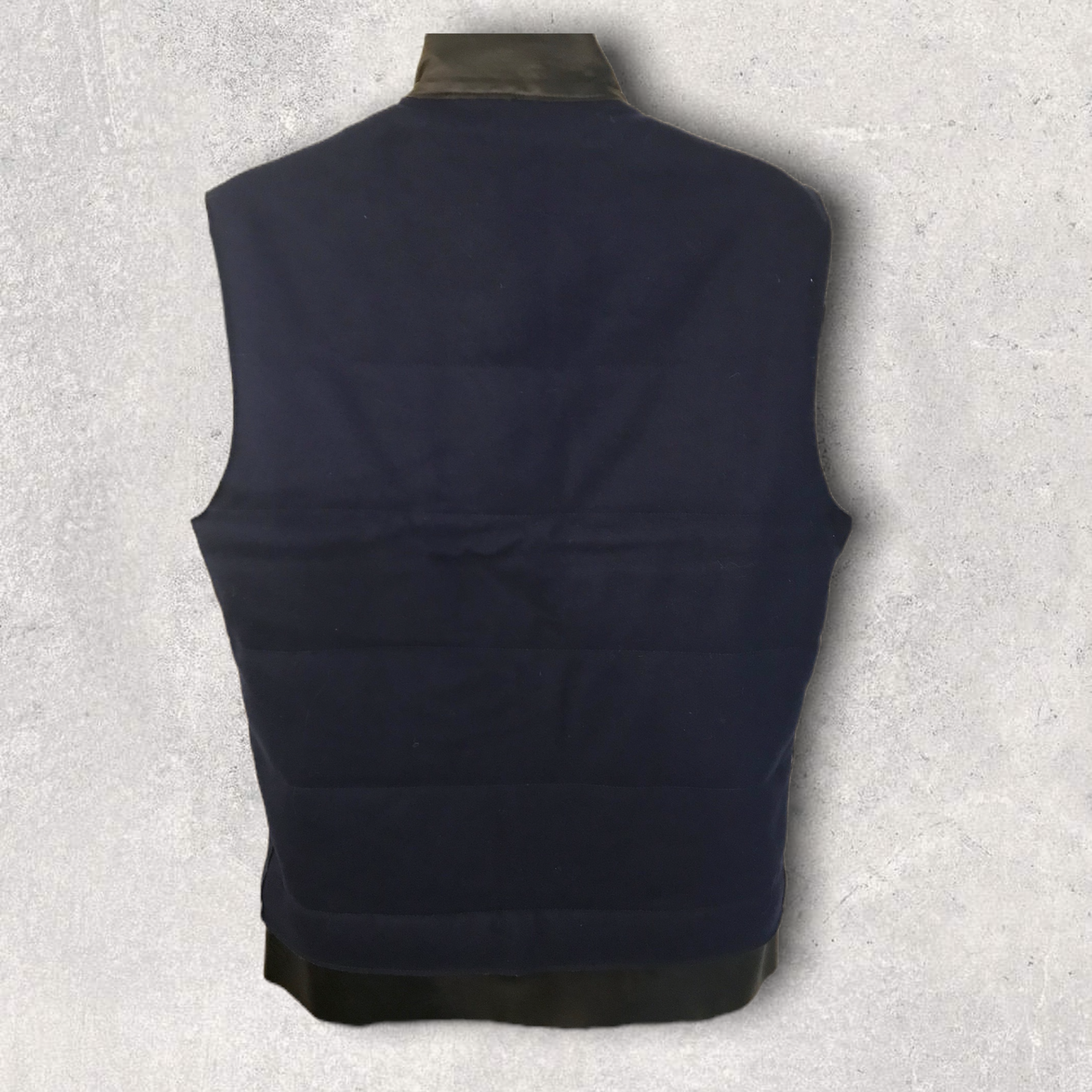 Costume Nemutso Mens Blue Wool Padded Bodywarmer Gilet UK 38 EU 48 RRP £249 Timeless Fashions