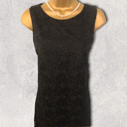 Whistles Black Lace Pencil Dress UK 8 US 4 EU 36 Timeless Fashions