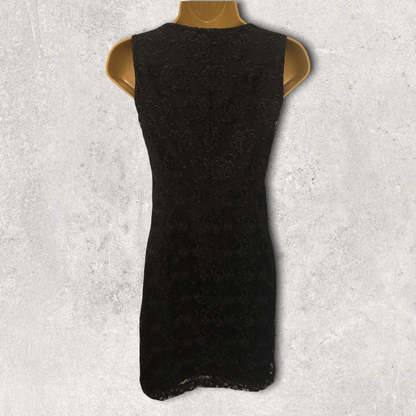 Whistles Black Lace Pencil Dress UK 8 US 4 EU 36 Timeless Fashions