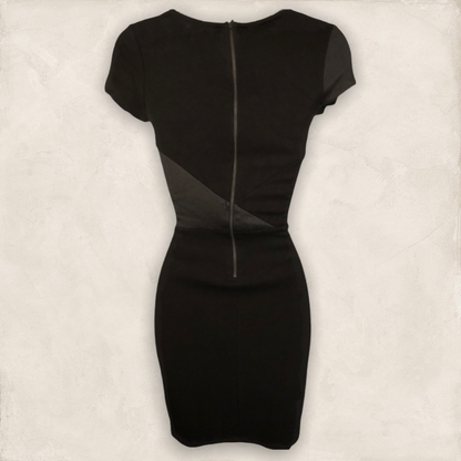 French Connection Black Panelled Bodycon Stretch Dress UK 6 US 2 EU 34 Timeless Fashions