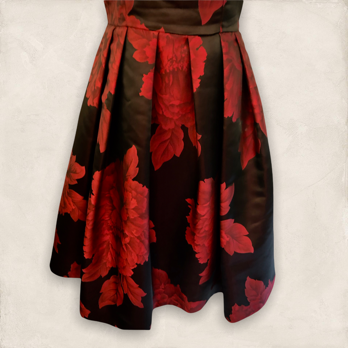 Coast Red Black Floral Jacquard Strapless Dress UK 8 US 4 EU 36 BNWT Timeless Fashions