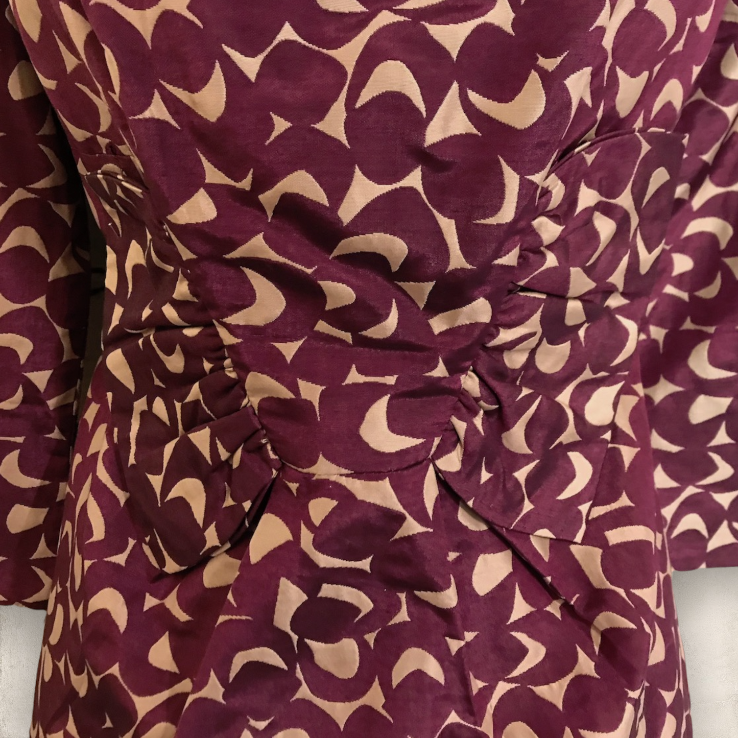 Hoss Intropia Purple Beige Silk & Cotton Dress UK 14 US 10 EU 42 Timeless Fashions