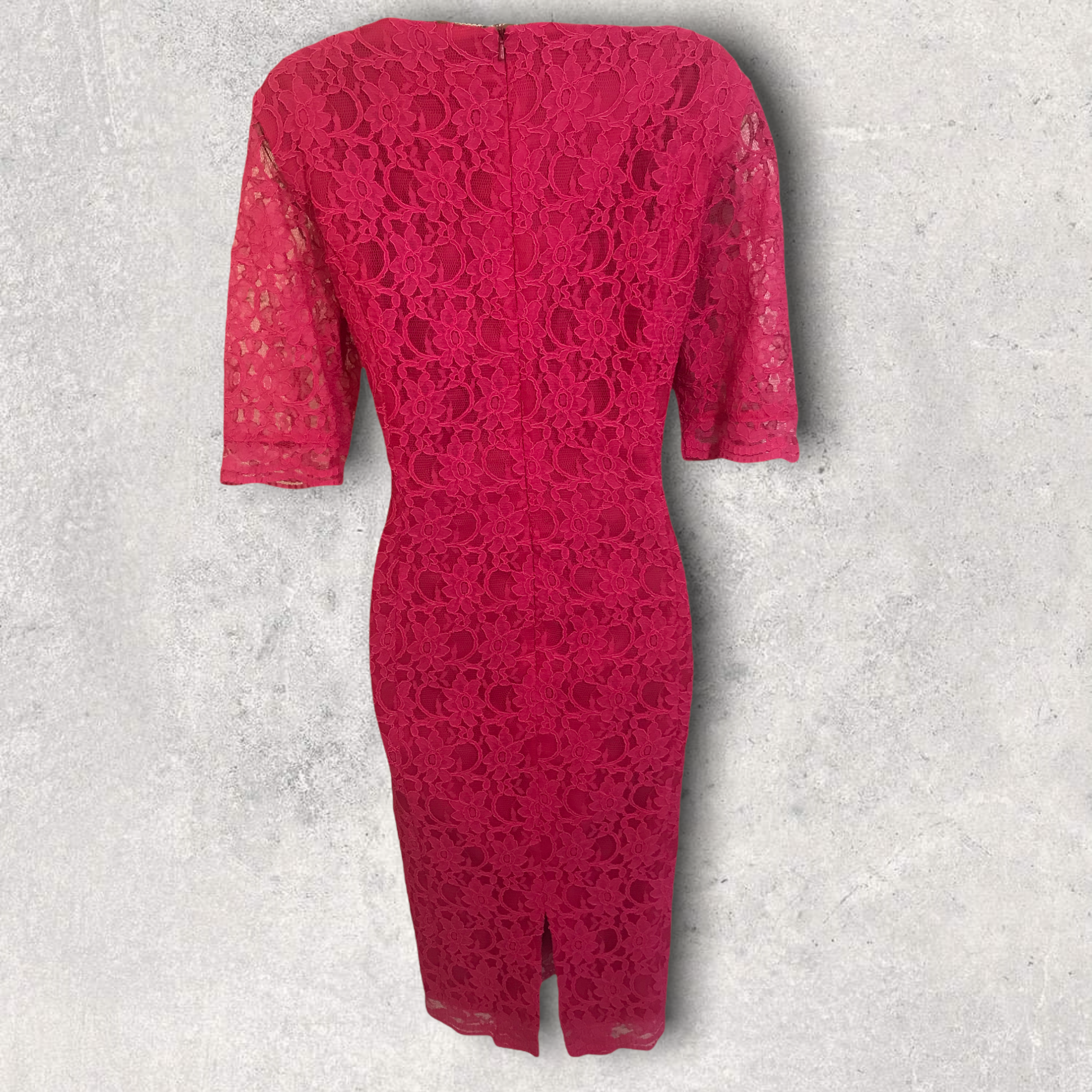 Linea Pink Lace Pencil Dress UK 16 US 12 EU 44 Timeless Fashions