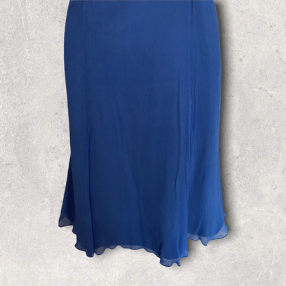 Monsoon Rhumba Blue One Shoulder Silk Dress UK 10 US 6 EU 38 Timeless Fashions