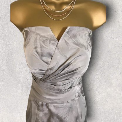 ISPIRATO Silver Grey Floral Special Occasion Outfit UK 8 US 4 EU 36 Timeless Fashions