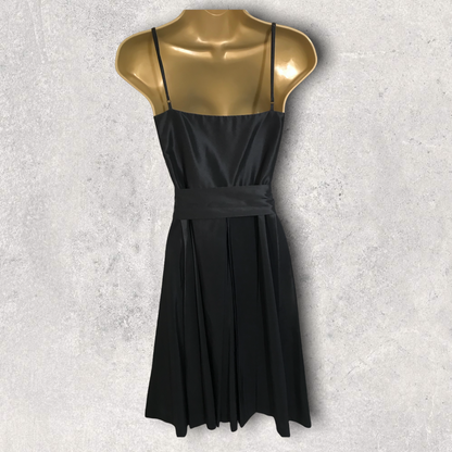 Renato Nucci Black Silk Mix Fit & Evening Dress UK 10 US 6 EU 38 Timeless Fashions