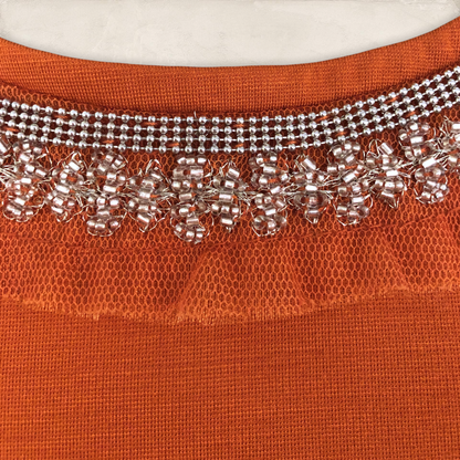 Banana Republic Womens Orange Embellished Pintuck Peplum Top UK 6 US 2 EU 34 Timeless Fashions
