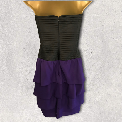 Reiss Women's Black & Purple Helga Evening Dress UK 8 US 4 EU 36 Timeless Fashions